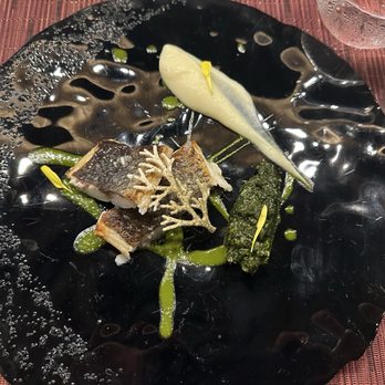 Valentin Imperial Maya - Chef's Table. Sous vide totoaba served with parsnip purée truffled spinach and Prosecco sauce (missing from pic) - Hotels Near Me - Playa del Carmen, ROO
