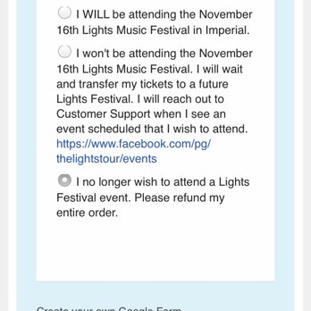 The Lights Fest - Request for refund - Festivals Near Me - Imperial, California The Lights Fest - Request for refund - Festivals Near Me - Imperial, California