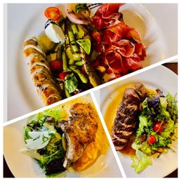 Italian platter, pork chop and Argentinian steak Italian platter, pork chop and Argentinian steak