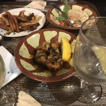 Laila - Shrimp in a delicious sauce, herbed fried potatoes, dips everything fresh and cooked to perfection. - Mediterranean Near Me - Staten Island, New York Laila - Shrimp in a delicious sauce, herbed fried potatoes, dips everything fresh and cooked to perfection. - Mediterranean Near Me - Staten Island, New York