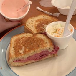 Reuben, Coleslaw, and Strawberry Milkshake Reuben, Coleslaw, and Strawberry Milkshake