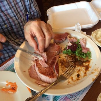 Park Place Diner - Cutting up just the leftovers from the ham dinner. It was HUGE! - Diners Near Me - Denver, Pennsylvania