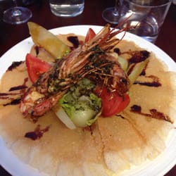 Le Bistrot De France - Voici l'entrée du menu à 25€! Une salade fraîche de gambas et melon, assaisonnée au banyuls, un délice !