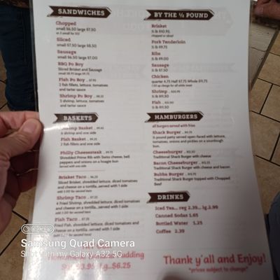 Menu photo 1 The Bar-B-Que Shack Fulton, TX Menu photo 1 The Bar-B-Que Shack Fulton, TX