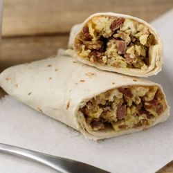 HoBo Deli - Breakfast Burrito: Your Choice of Meat, Egg, Cheese, Wrap. Choose from (Ham, Tasso, Breakfast Sausage, or Loaded with all Three)