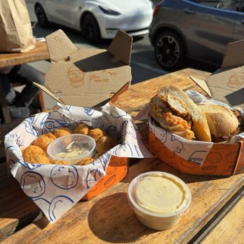 Grégoire - Potato puffs + Fried chicken sandwich - French Near Me - Berkeley, California