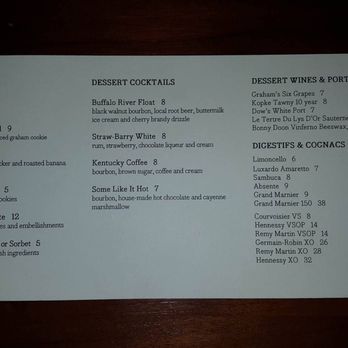 The Hive - Dessert menu, Dec 2016 - Southern Near Me - Bentonville, Arkansas