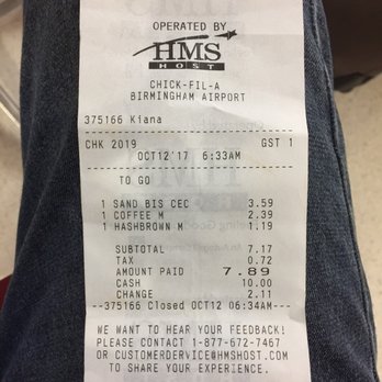 Chick-fil-A - The receipt lies - Fast Food Near Me - Birmingham, Alabama Chick-fil-A - The receipt lies - Fast Food Near Me - Birmingham, Alabama