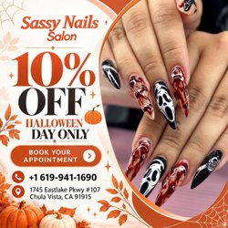 Sassy Nails Salon - Spooky season! % ! Get your nails ready & Book now! #HalloweenNails #Spooky