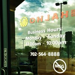 Ohjah Noodle House - Henderson - Hours of operation