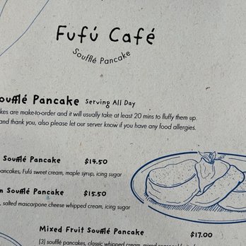 Fufu Pancake Cafe - Menu - Pancakes Near Me - Vancouver, British Columbia Fufu Pancake Cafe - Menu - Pancakes Near Me - Vancouver, British Columbia