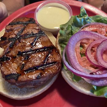 Howard's Pub & Raw Bar Restaurant - Tuna steak burger. Yum. - Seafood Near Me - Ocracoke, North Carolina Howard's Pub & Raw Bar Restaurant - Tuna steak burger. Yum. - Seafood Near Me - Ocracoke, North Carolina
