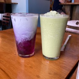 Crystal Blue Persuasion (left) Blended Matcha (Right) Crystal Blue Persuasion (left) Blended Matcha (Right)