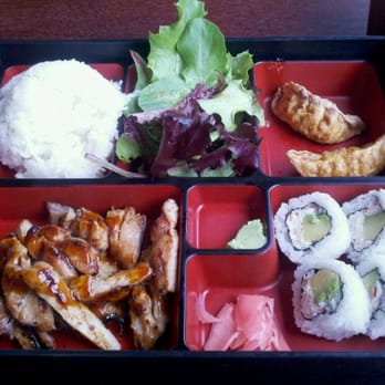Bento Factory - Lunch special: chicken teriyaki, 4pc California roll, 2 pc gyoza and rice - Japanese Near Me - Everett, Washington Bento Factory - Lunch special: chicken teriyaki, 4pc California roll, 2 pc gyoza and rice - Japanese Near Me - Everett, Washington