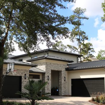 Stone Gate Roofing - Matte black metal roof in Carlton Woods (The Woodlands, TX) - Roofing Near Me - Houston, Texas
