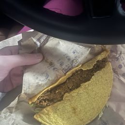 Portion stuck on the bottom, broken in half, no flavor and tastes old, like it has been sitting for a while in their kitchen!
