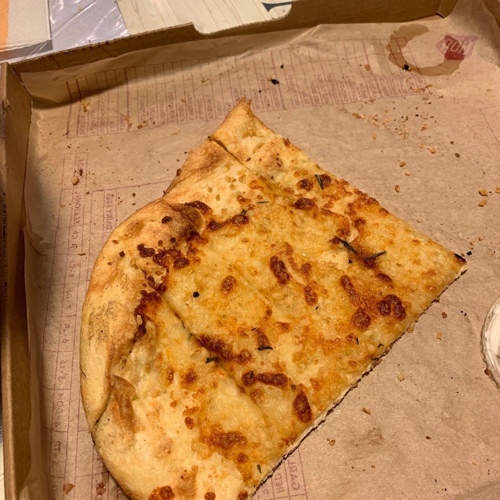 Cheese bread like hard cardboard.