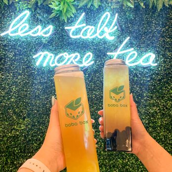 Boba Box - Lychee Green Tea w/ Aloe and Mango Green Tea w/ Boba - Coffee & Tea Near Me - Monrovia, California Boba Box - Lychee Green Tea w/ Aloe and Mango Green Tea w/ Boba - Coffee & Tea Near Me - Monrovia, California