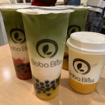Boba Bliss - Mango matcha latte with boba, Mango dream and strawberry matcha lattes. - Bubble Tea Near Me - Dublin, California
