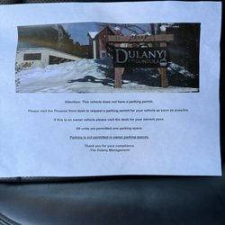 Dulany at the Gondola - Despite making a number of calls to VACASA, not parking permit was provided.