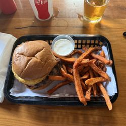 The Place - Texas Burger w Sweet potato fries (+$3)
