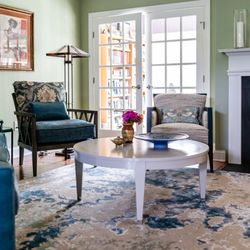 Sanctuary Interiors - Craftsman style accents with transitional furniture and contemporary rug