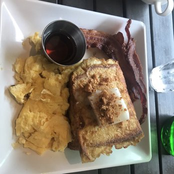 Anuenue Cafe - Macadamia Nut French Toast with scrambled eggs - Cafes Near Me - Koloa, Hawaii