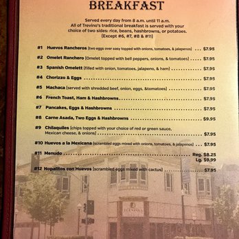 Trevino's Mexican Restaurants - Breakfast Menu - Mexican Near Me - Merced, California Trevino's Mexican Restaurants - Breakfast Menu - Mexican Near Me - Merced, California