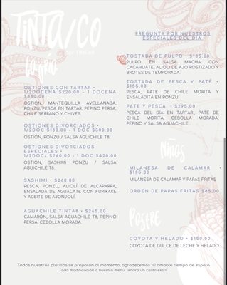 Menu photo 3 TINTACO Ensenada, BCN