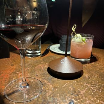 Dusk Lounge - Guava Inferno & glass of merlot - Mediterranean Near Me - Indianapolis, Indiana