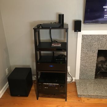 Home Technology Pros - After - Awesome cleaned up wiring leading to the equipment shelf. - Home Automation Near Me - Folsom, California Home Technology Pros - After - Awesome cleaned up wiring leading to the equipment shelf. - Home Automation Near Me - Folsom, California