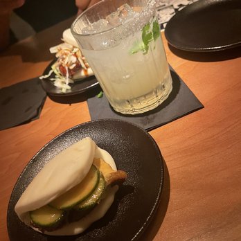 Ramen San - Pork Belly Bun and yuzu margarita - Whiskey Bars Near Me - Chicago, Illinois Ramen San - Pork Belly Bun and yuzu margarita - Whiskey Bars Near Me - Chicago, Illinois