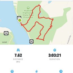 Data on route I took during my visit to Breakneck & Mt. Taurus.
