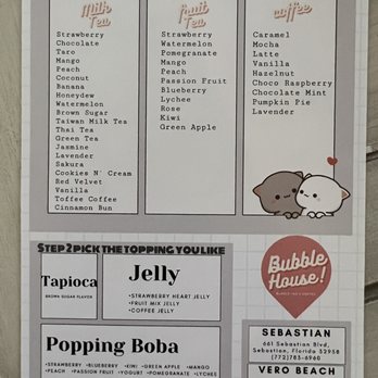Bubble House - Bubble House Menu - Bubble Tea Near Me - Sebastian, Florida