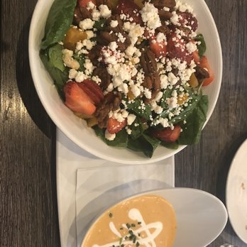 High Tide - Lobster bisque and strawberry salad - soup and salad lunch combo - Seafood Near Me - Gilbert, Arizona