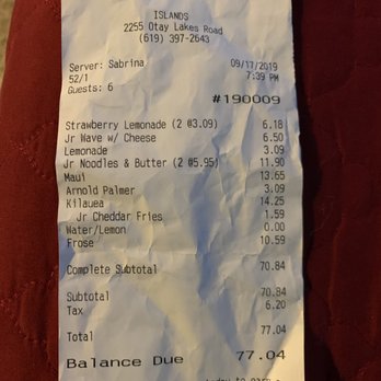 Islands Restaurant - Burgers Near Me - Chula Vista, California