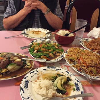 China Garden - This is the left overs after we were done eating ! House chow mien and fried rice, chicken with snow peas and beef with veggies. - Chinese Near Me - Modesto, California