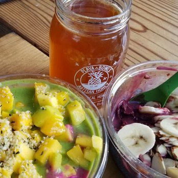 Playa Bowls - Mixed greens & dragon fruit (pitaya) bowl, acai bowl, local honey mmmmm - Juice Bars & Smoothies Near Me - Denville, New Jersey Playa Bowls - Mixed greens & dragon fruit (pitaya) bowl, acai bowl, local honey mmmmm - Juice Bars & Smoothies Near Me - Denville, New Jersey