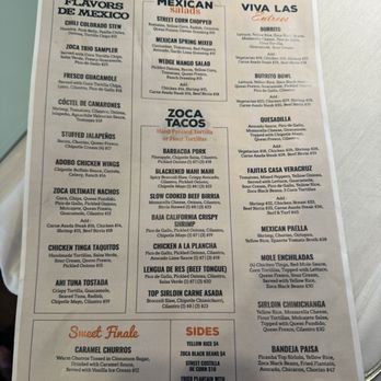 Zoca - Menu - Mexican Near Me - Bethany Beach, Delaware Zoca - Menu - Mexican Near Me - Bethany Beach, Delaware