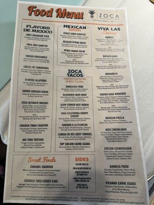 Menu photo 1 Zoca Bethany Beach, DE Menu photo 1 Zoca Bethany Beach, DE
