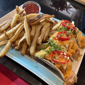 The Office Delray - Coconut Shrimp Taco! These were absolutely amazing. They did have a kick but great with the pineapple! - Gastropubs Near Me - Delray Beach, Florida