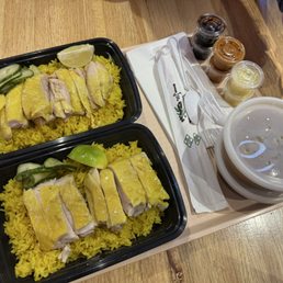 Hainanese chicken and rice