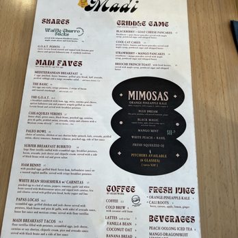 Madi - Menu - Breakfast & Brunch Near Me - San Diego, California Madi - Menu - Breakfast & Brunch Near Me - San Diego, California