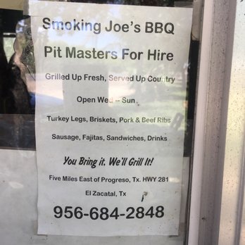 Smoking Joe's BBQ - a sign on the door - Barbeque Near Me - Mercedes, Texas Smoking Joe's BBQ - a sign on the door - Barbeque Near Me - Mercedes, Texas
