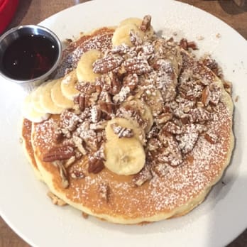 Cafe De Olla - Banana Pecan Pancakes, the bananas and pecans come on top not inside - American Near Me - Burbank, California