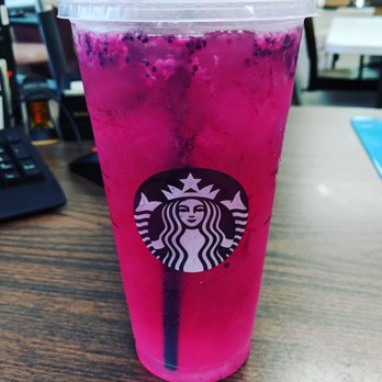 Starbucks - Fluorescent pink! New flavor: Mango Dragonfruit Refresher is all the best things about the two fruits. - Coffee & Tea Near Me - Stephenville, Texas