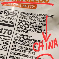 Sprouts Farmers Market - Pumpkin Seeds from CHINA-no thanks.