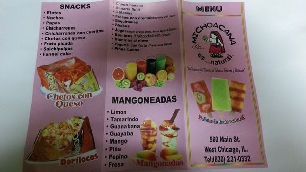 Menu photo 1 La Michoacana Ice Cream West Chicago, IL Menu photo 1 La Michoacana Ice Cream West Chicago, IL
