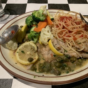 Piccolino - Veal Picatta.  Very lemony and lots of capers. - Italian Near Me - Santa Fe, New Mexico