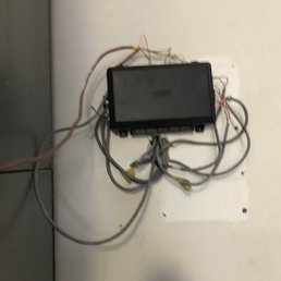 The newly installed board on our garage wall...they left it exactly like this. The newly installed board on our garage wall...they left it exactly like this.